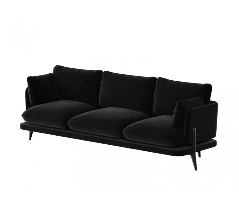Поско Диван трехместный PSC-03 Velvet Lux 12/Металл Черный