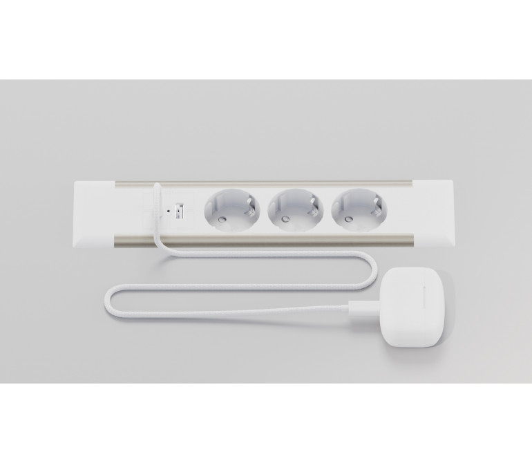 Электрификация Блок розеток встраиваемый в стол (3 розетки, USB-A, USB-C) G4103T-2AC.N Серебро/Белый